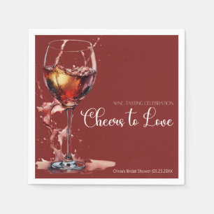 Cheers to love Wine Tasting Bridal Shower Napkin