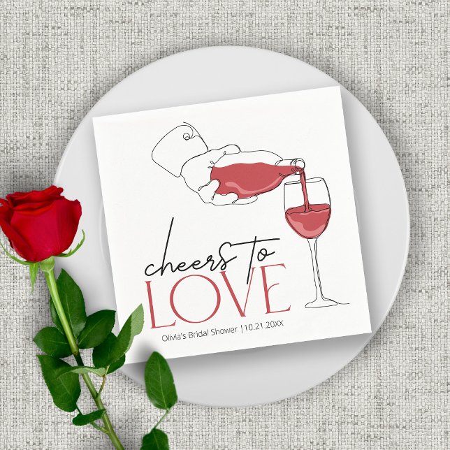 Cheers to Love | Wine Tasting Bridal Shower  Napkin (Creator Uploaded)