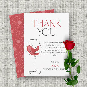 Cheers to Love   Wine Tasting Bridal Shower Thank You Card