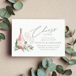 Cheers to Love Wine Tasting Engagement Party Invitation
