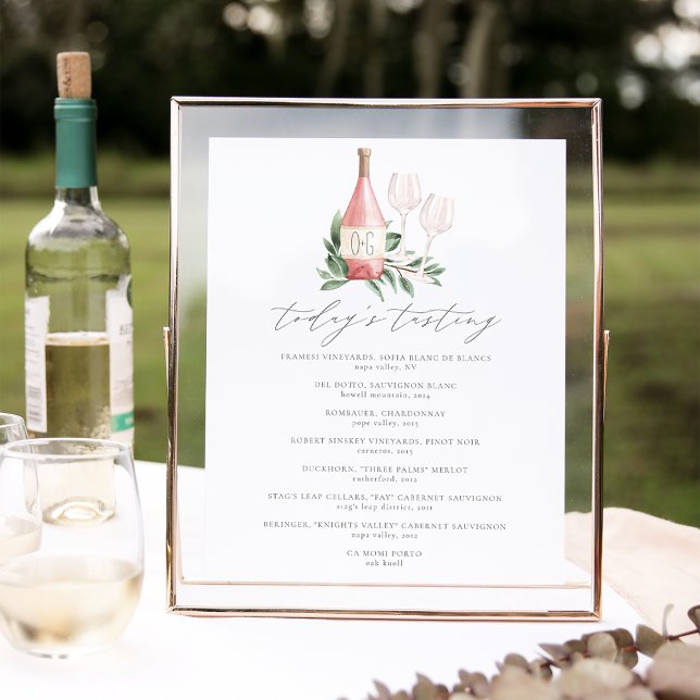 Cheers to Love Wine Tasting Menu Sign (Creator Uploaded)