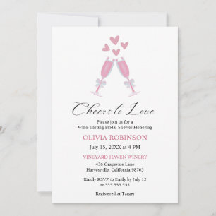 Cheers to Love Wine-Tasting Modern Bridal Shower  Invitation