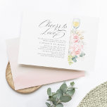 Cheers To Love Wine Tasting Pink Bridal Shower Invitation<br><div class="desc">Dreamy pink flowers,  grapes and wine glass wine tasting bridal shower invitations - Cheers to Love</div>