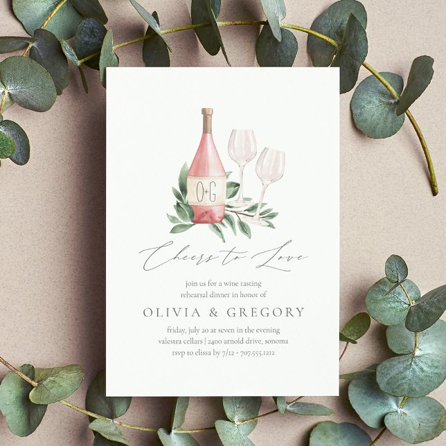 Cheers to Love Wine Tasting Rehearsal Dinner Invitation (Creator Uploaded)