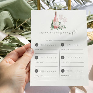 Cheers to Love Wine Tasting Scorecard