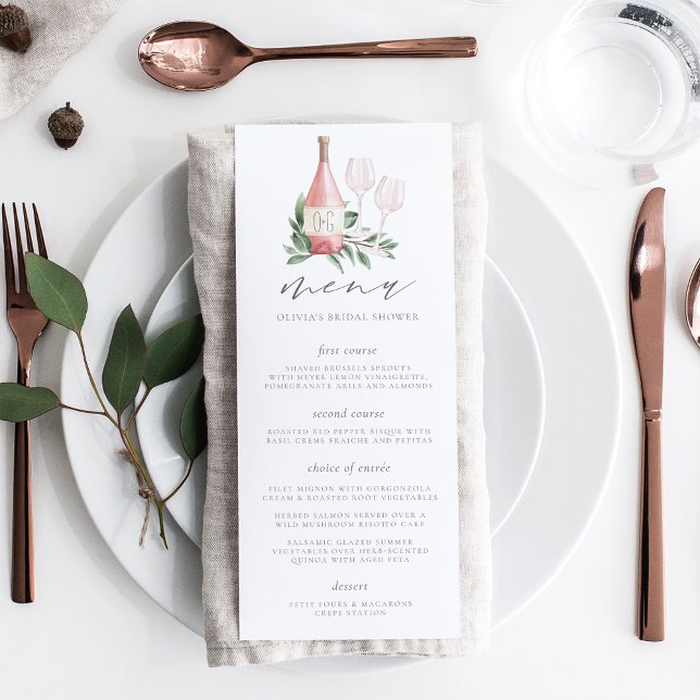 Cheers to Love Wine Themed Wedding Event or Shower Menu (Creator Uploaded)