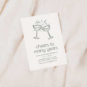 Cheers to Many Years Simple Retirement Party Invitation