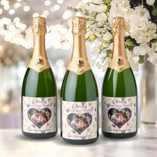 Cheers to Many Years Together   Photo Template Sparkling Wine Label