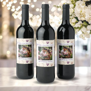 Cheers to Many Years Together Photo Template Wine Label