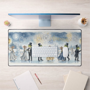 “Cheers to New Adventures – New Year Party Greetin Desk Mat