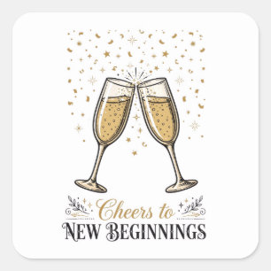 Cheers to New Beginnings Sticker