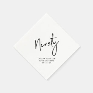 Cheers to Ninety Modern Adult 90th Birthday Party Napkin