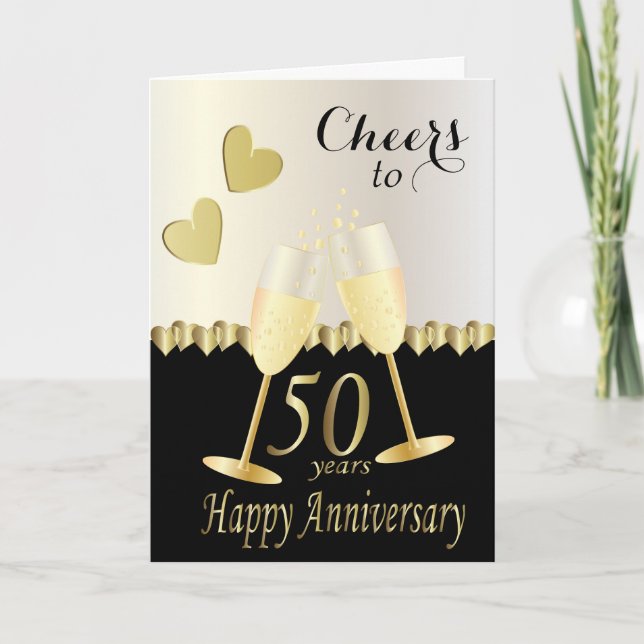 ⭐Cheers to Our 50th Anniversary | DIY Text Card (Front)