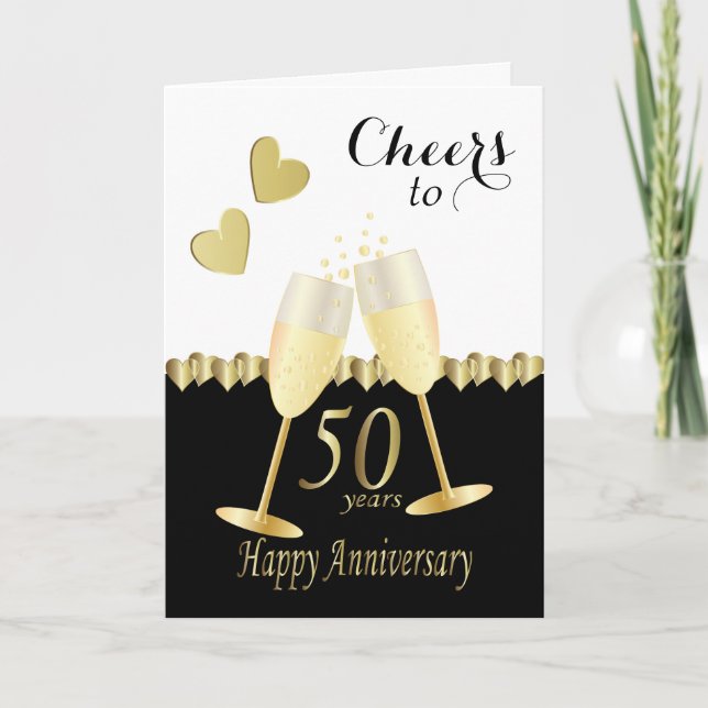 Cheers to Our 50th Golden Anniversary | DIY Text Card (Front)
