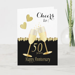 Cheers to Our 50th Golden Anniversary DIY Text Card