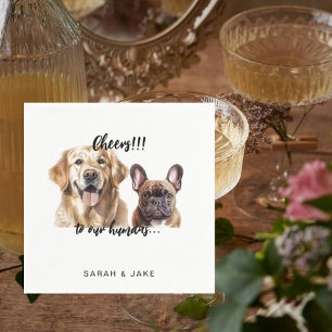 Cheers to our Humans Custom Pet Cocktail Wedding Napkin