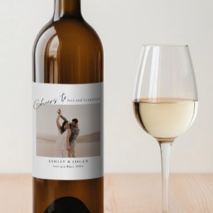 Cheers To Personalised Wedding Favour Photo Wine Label