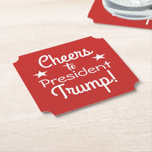 Cheers to President Trump! Paper Coaster (Angled)