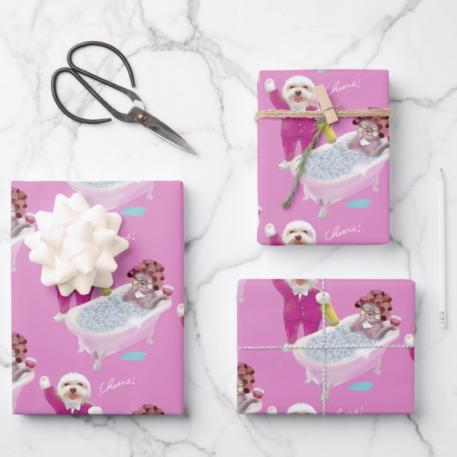 Cheers to Relaxation Wrapping Paper Sheet (Front)