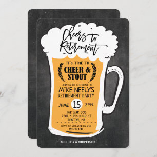Cheers to Retirement Beer Retirement Invitation
