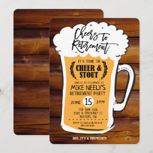 Cheers to Retirement Beer Retirement Invitation
