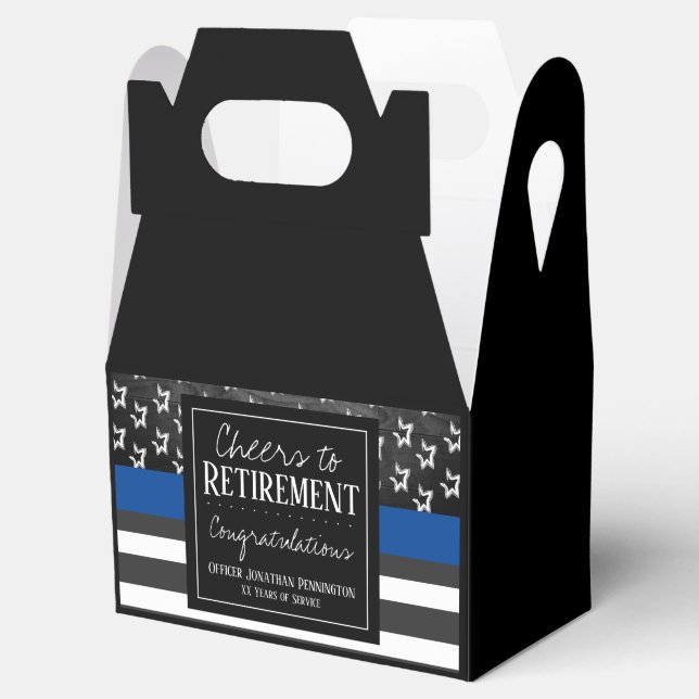 Cheers to Retirement Police Officer Favour Box (Opened)