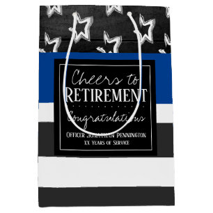 Cheers to Retirement Police Officer Medium Gift Bag
