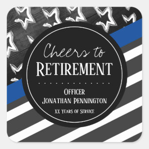 Cheers to Retirement Police Officer Square Sticker