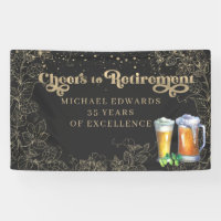 Cheers to Retirement | Vintage Beer Party Banner