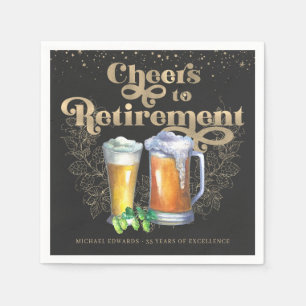 Cheers to Retirement   Vintage Cheers & Beers Napkin