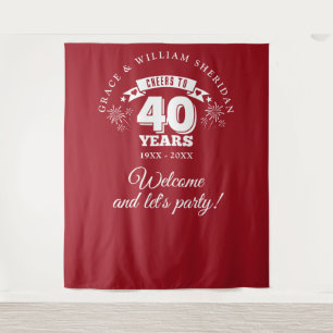 Cheers To Ruby 40th Anniversary Photo Prop Tapestry
