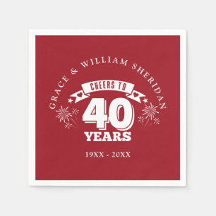 Cheers To Ruby 40th Wedding Anniversary Napkin