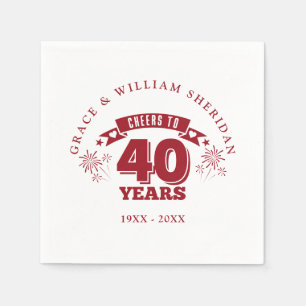 Cheers To Ruby 40th Wedding Anniversary Napkin