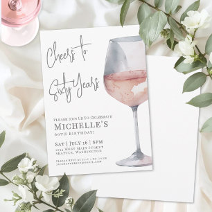 Cheers To Sixty Years 60th Birthday Party Invitation