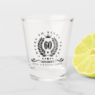 Cheers To Sixty Years Personalised 60th Birthday Shot Glass