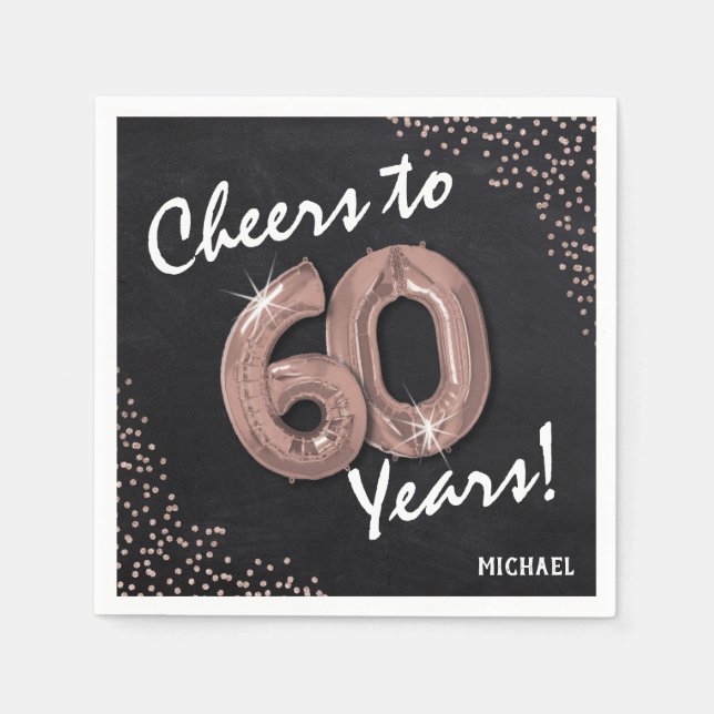 Cheers to the 60 Years! 60th Birthday Napkin (Front)