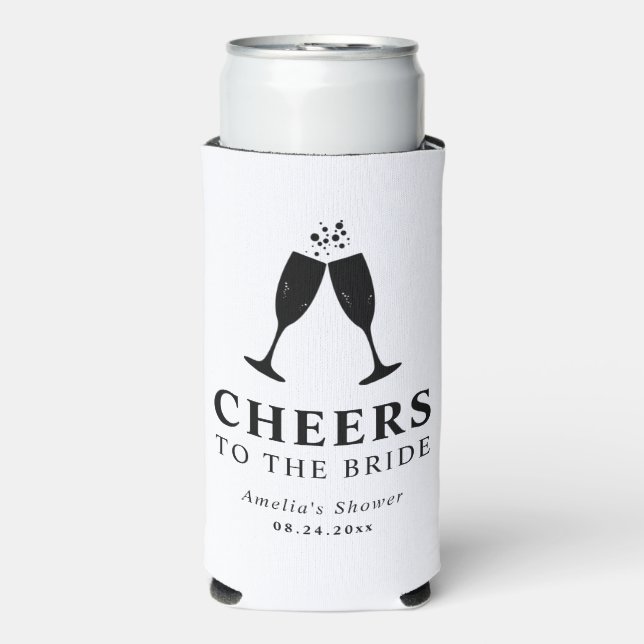 Cheers to the Bride Brunch & Bubbly Bridal Shower Seltzer Can Cooler (Seltzer Front)
