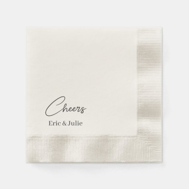 Cheers to the Bride & Groom Coined Paper Napkin (Front)