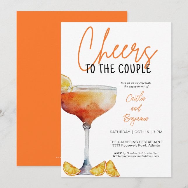 Cheers to the Couple Engagement Party Invitation (Front/Back)