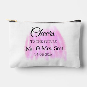 Cheers to the future add couple name date purple p accessory pouch
