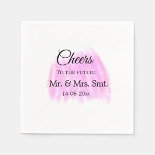Cheers to the future add couple name date purple p napkin