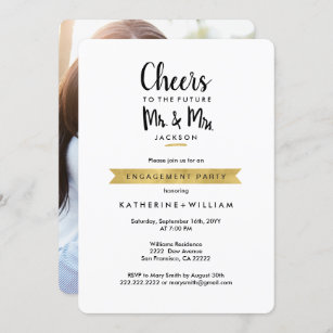 Cheers to The Future Mr and Mrs Engagement Party Invitation
