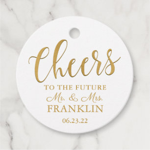 Cheers to the Future Mr & Mrs Champagne Favour Tag