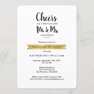 Cheers to The Future Mr & Mrs Engagement Party Invitation
