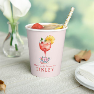 Cheers to the Future Mrs Light Pink Paper Cups