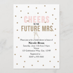 Cheers to the Future Mrs. Modern Bridal Shower Invitation