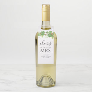 Cheers To The Future Mrs. Wine Bridal Shower Bottle Tag