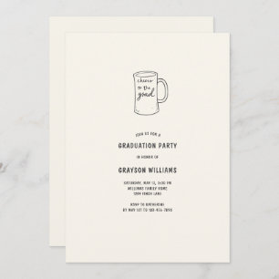 Cheers to the Grad Beer Mug Graduation Party Invitation