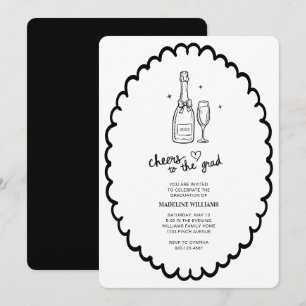 Cheers to the Grad Champagne Graduation Invitation