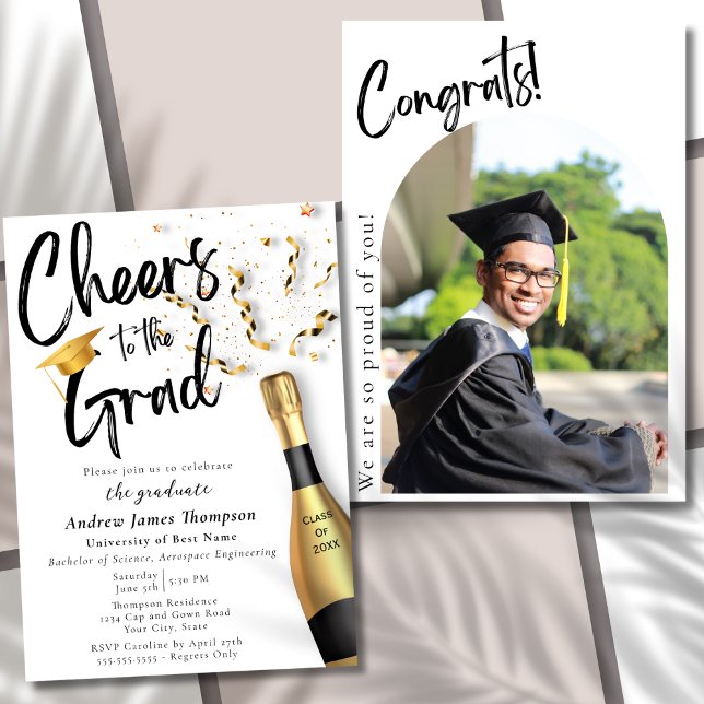 Cheers to the Grad Graduation Party Announcement (Creator Uploaded)